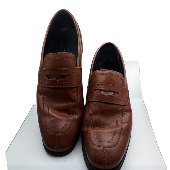 Cole Haan Pinch Friday Brown Leather Loafer Mens 9 Grand OS Slip On Shoes EUC